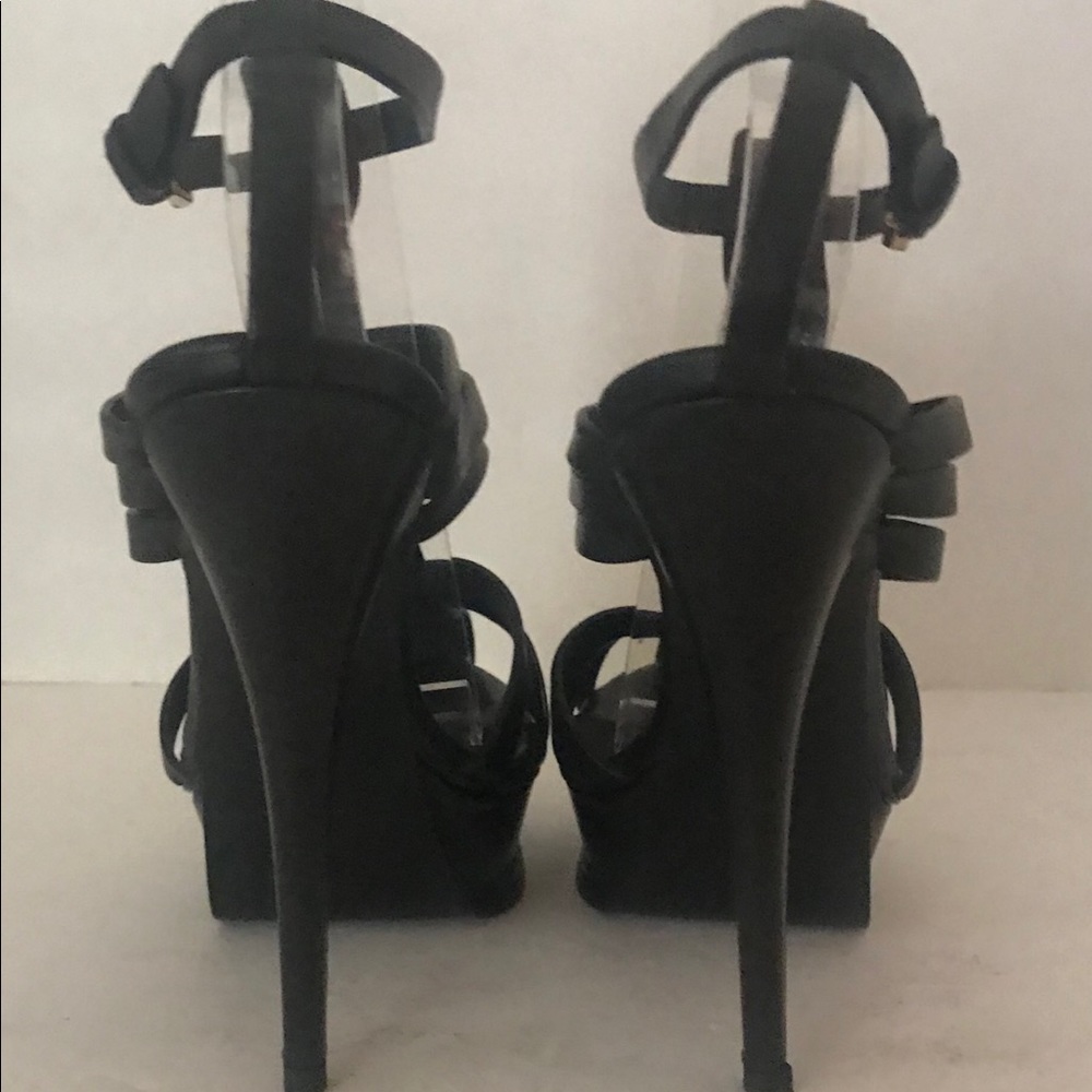 YSL Tribute Cage Sandal Black Leather 38 1/2 - Picture 4 of 7